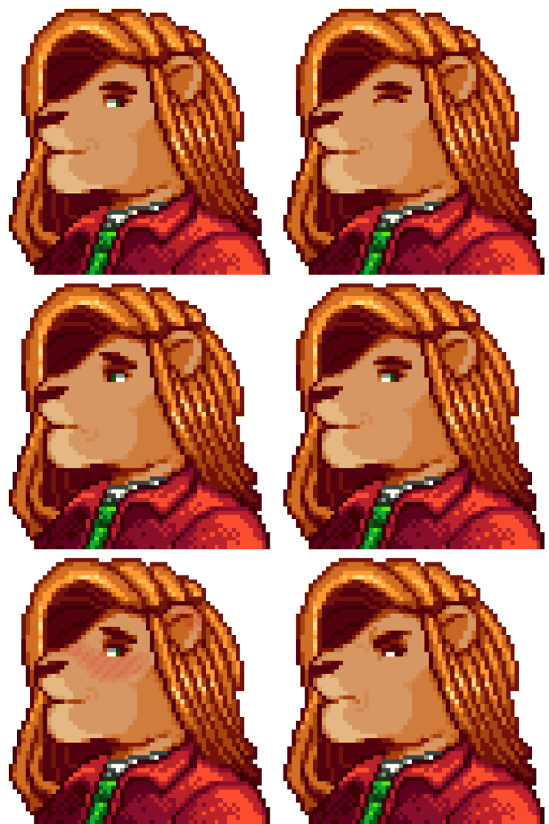 BONGSWAG4's tweet photo. Hello everyone! 
If you interested in Stardew Valley + (Expanded) furry sprites,let me know in the comments!!
Also you can share it,so people can tell if they interested in it.
Also...Vanilla Stardew furry sprites is almost done. 
#StardewValley #furry #pixelart
#sprites https://t.co/NaYAsAQfh2