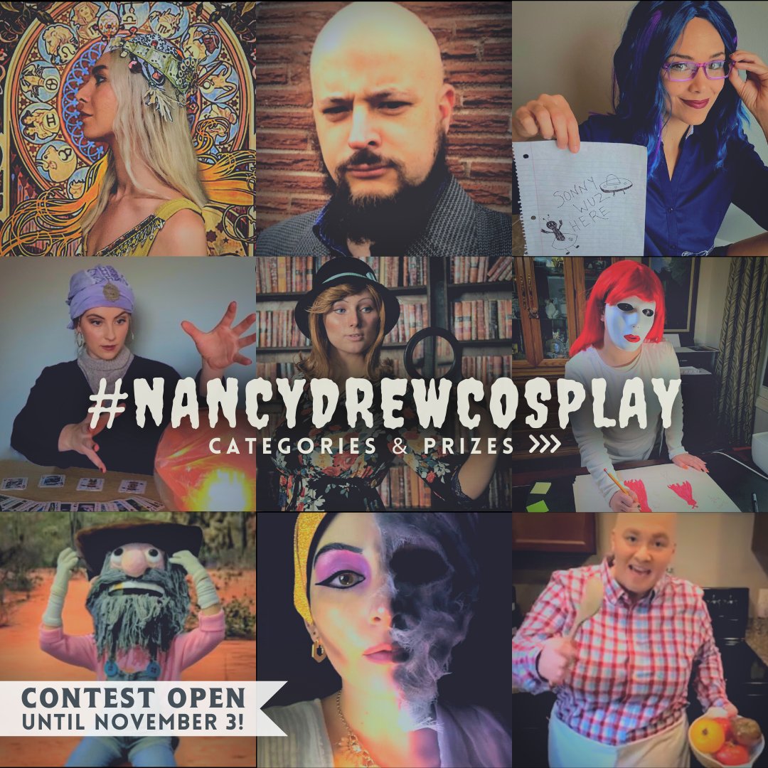 HerInteractive's tweet photo. 🔮 Time to tag #NancyDrewCosplay to enter your photos and videos for a chance to win! 🎭 2 Categories, 4 Prizes, and 31 days of cosplay in our Instagram Stories!

📜 Rules &amp; FAQs: https://t.co/96rw01fEHX https://t.co/PeRaWTWcvw