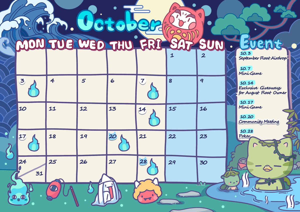 MonoCats_eth's tweet photo. 📅 It is time to announce the calendar for this month's events! 📅
🔥 Check out what we will do in the next few weeks. 🔥
🐱 Join our Discord with https://t.co/QY0jd8RVwp to enjoy the events! 🐱 https://t.co/nWMANCy9aZ