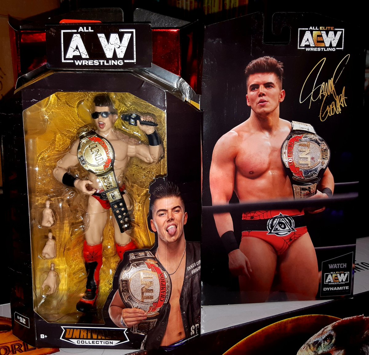 KDavJeff's tweet photo. A back-to-back Weekend of hitting the ๐บ๐ธ - today's return being for a very special, and very important, AEW figure to the collection: #TargetExclusive @sammyguevara with TNT Championship! ๐ฅฐ.
A Spanish God worthy score to say the least.
#AEW #UnrivaledCollection #SammyGuevara https://t.co/hq82SQwxaL