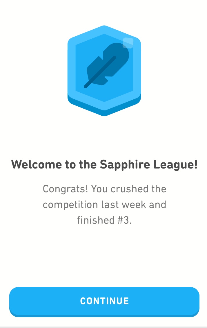 SoloMammy's tweet photo. @tsid_sama From not being able to maintain a perfect 7 day streak to finishing 3rd place in my league 💃. I'm hoping to finish in 1st place in the Sapphire league this week 🏆 https://t.co/IVEvEEfWaX