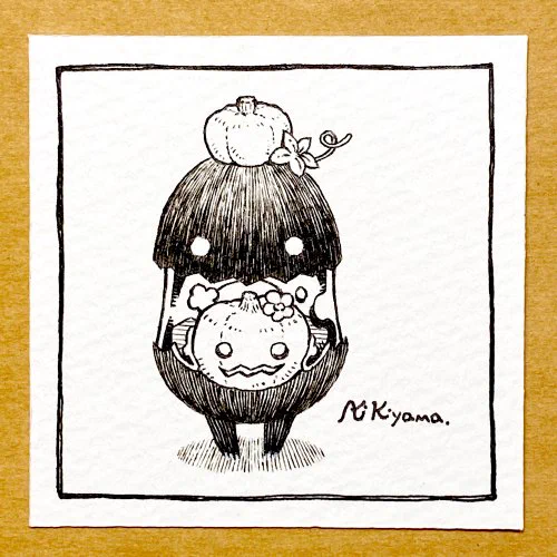 Good morning !
今朝のオハナ🥚🎃

#イラスト 
#タマゴノマモノ 