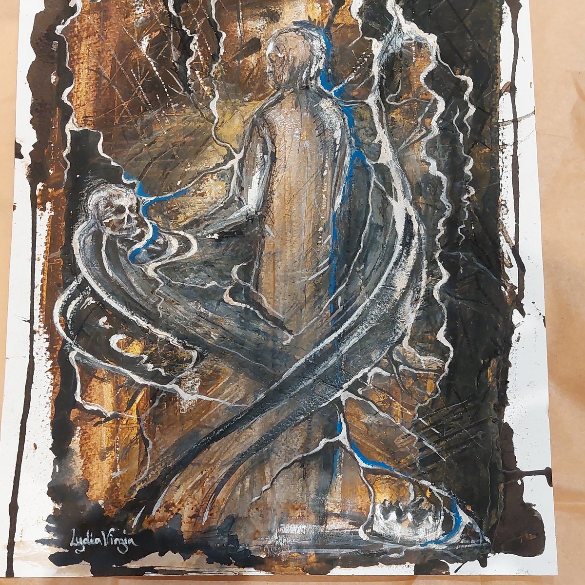 Still so impressed with <a href="/Lydiavirgin1/">Lydia Virgin</a>  and her commissioned work for <a href="/MoorTheatre/">Moor Theatre</a>'s adaptation of William Shakespeare’s Hamlet. 

moortheatre.com 

#Shakespeare #Artists #Hamlet #Guernseyarts