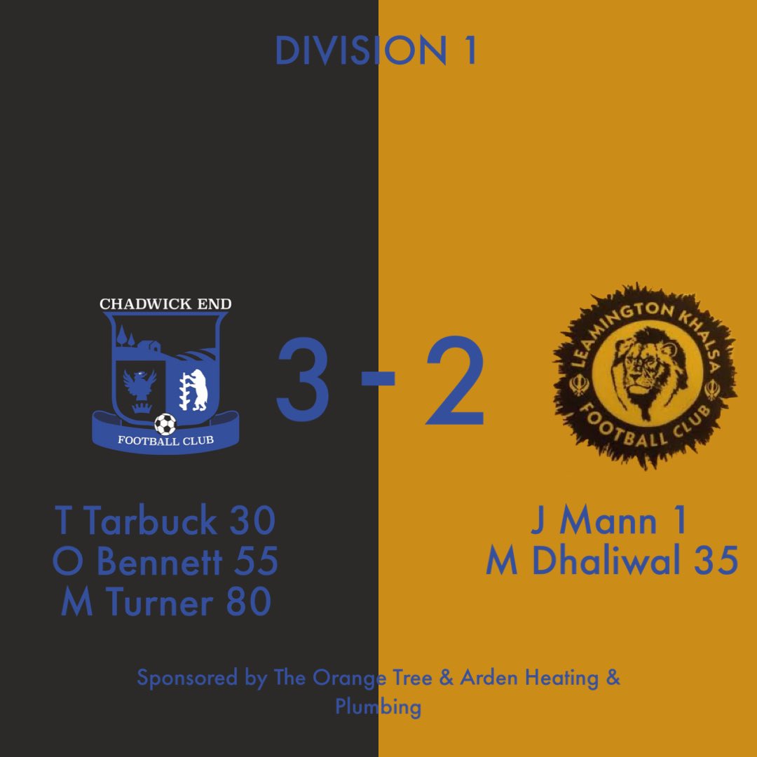 FcChadwick's tweet photo. Chadwick End 3-2 Leamington Khalsa Huge win for the boys today, a early defensive error gave the swat team the lead. Tarbuck equalising with a close finish, Bennett with a screamer and Turner with a lovely finish. We are back on the 16TH with a cup game at home! https://t.co/xsffHuyZIF