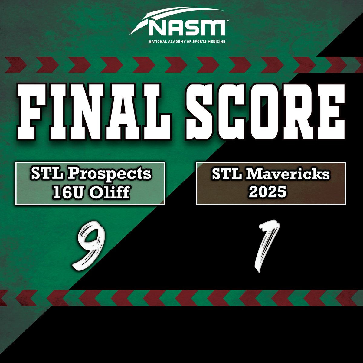 Play9Sports's tweet photo. *Update on a score from earlier

Final Score at Carshield Field.

@stlprospects 16U Oliff - 9
@stlmavericks 2025 - 1

#STLEliteSeries https://t.co/aJm5gm876L