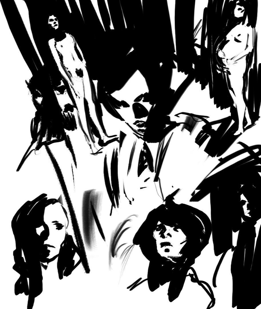 High contrast comfort sketches from the past that I still dig. #digitalart #sketches 