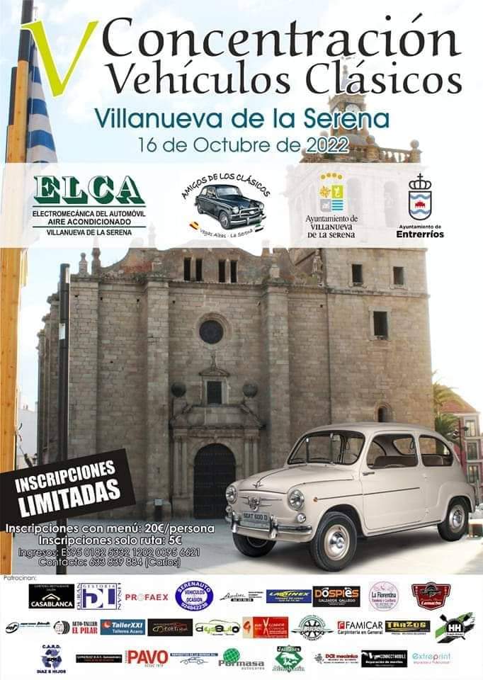 seat600eventos's tweet photo. V Concentración Vehículos Clásicos, #VillanuevaDeLaSerena, 16/10/2022.
#Seat600 #EventosSeat600 https://t.co/13FmqVQJ3Z