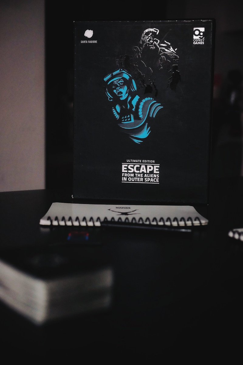 ponderpawn's tweet photo. Last week, #tomvasel at #dicetower put Escape from the Aliens in Outer Space as his #1 horror game. Today, we take a look at its rulebook! 🤩 #EFTAIOS, published by @santaragione and @OspreyGames, is now available on the Book of Rulebooks Podcast🎙🎙🎙 https://t.co/iDutPwMpKb https://t.co/gnMX5pOLyT