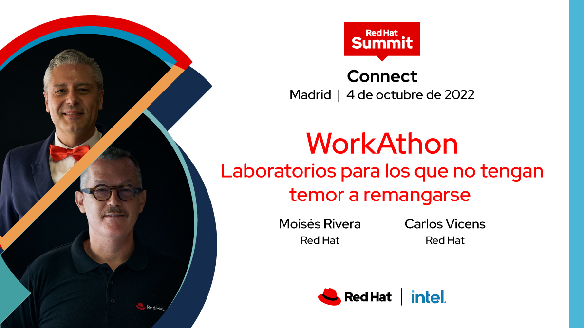 RedHatIberia's tweet photo. El WorkAthon es nuestra sesión más audaz del #RHSummit Connect, solo para algunos privilegiados...comienzas como workshop y si te atreves, ¡das el paso al Hackathon!

El equipo de especialistas liderado por @MoyRivera y @_cvicenste te acompaña.

https://t.co/HfhZbkmEES
@intel https://t.co/kjyVjSmxub