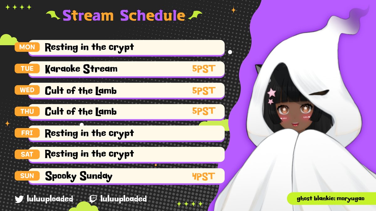 squishipup's tweet photo. This Week's Schedule!🦇
#BOOLU #Vtuber https://t.co/WGRrr50Nlw
