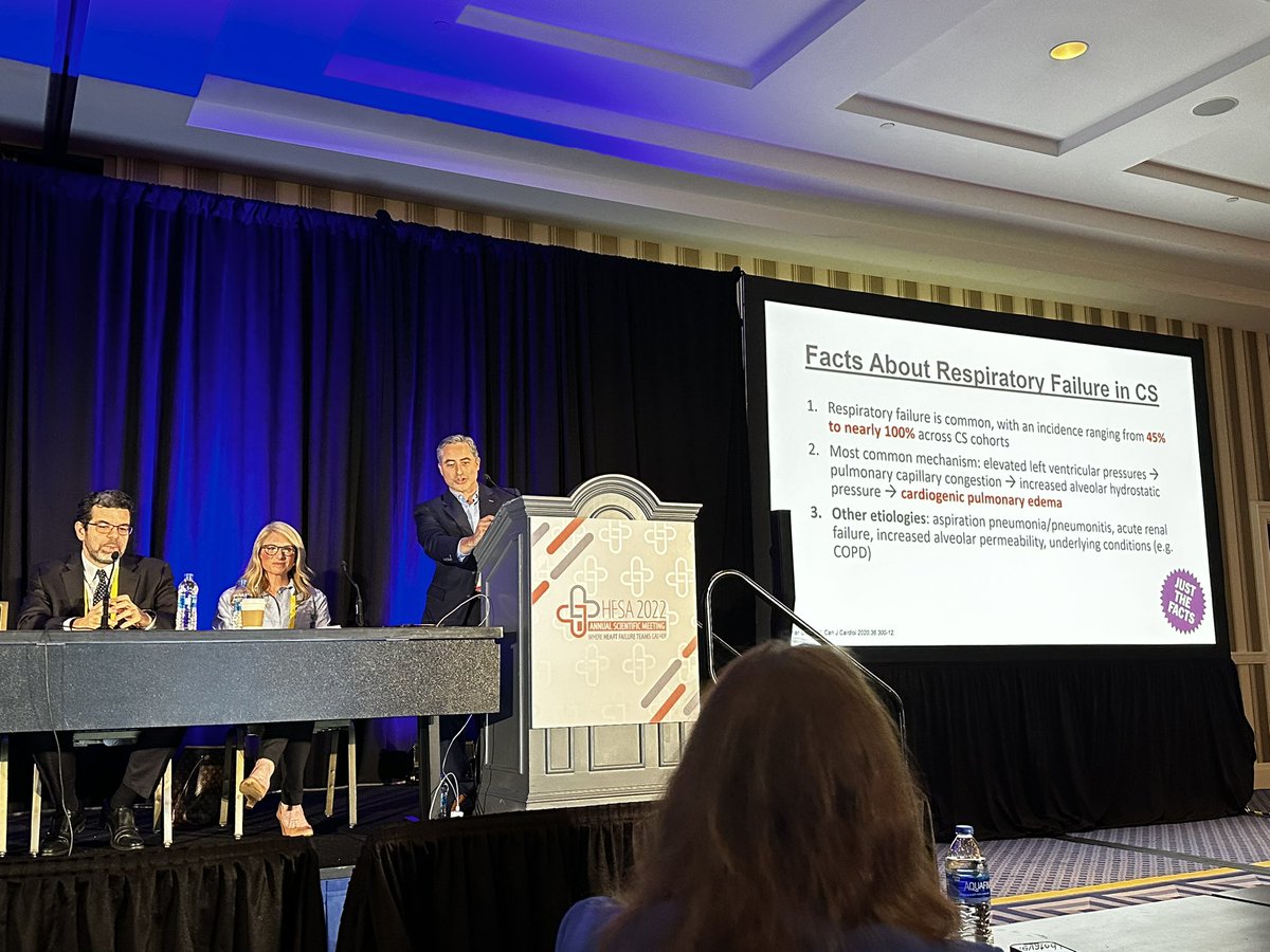 Super fun debates in #cardiogenicshock ongoing @HFSA. Shock team v. No teams, RCTs v. No RCTs. @preventfailure @manreetkanwar @vbluml @davebaran @rachkataria @_lbcooper @JasonKatzMD