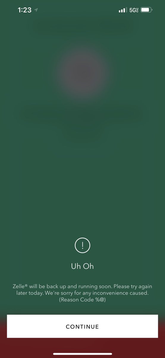 chrispainter's tweet photo. @Zelle @ZelleSupport are you aware of issues that continue to prevent me from using the service. I continue get a completely useless error message. Whomever your product manager is. They can come up with something better than reason code “%@“ 🤦🏻 https://t.co/Tr642wY7aG