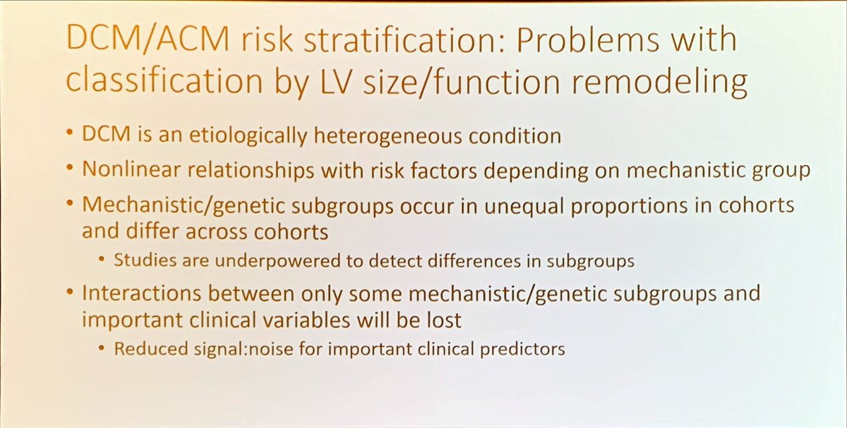 noshreza's tweet photo. Arrhythmogenic Cardiomyopathies next from @AdamHelmsMD:
⚡️Current definition of ACM is imprecise
⚡️Genetic associations in myocarditis are being increasingly reported - genotype+ individuals with worse outcomes
⚡️ Need gene-centric studies
#HFSA2022 #HFSASMC https://t.co/SX43uLgdEO