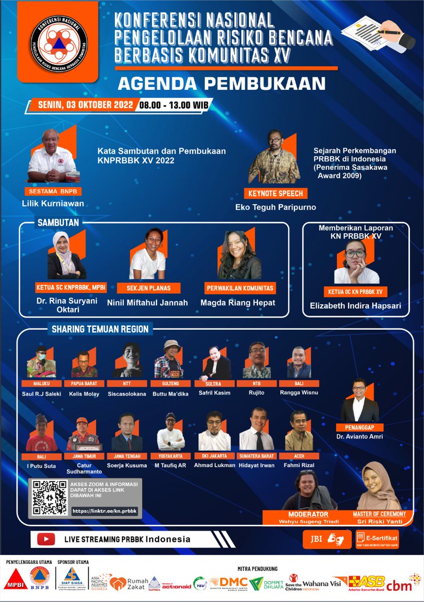 PRBBKIndonesia's tweet photo. Jadwal dan Agenda Pembukaan KN PRBBK XV 2022

#Conference #October #indonesia #knprbbk #prbbk https://t.co/j0Z32NA2F7