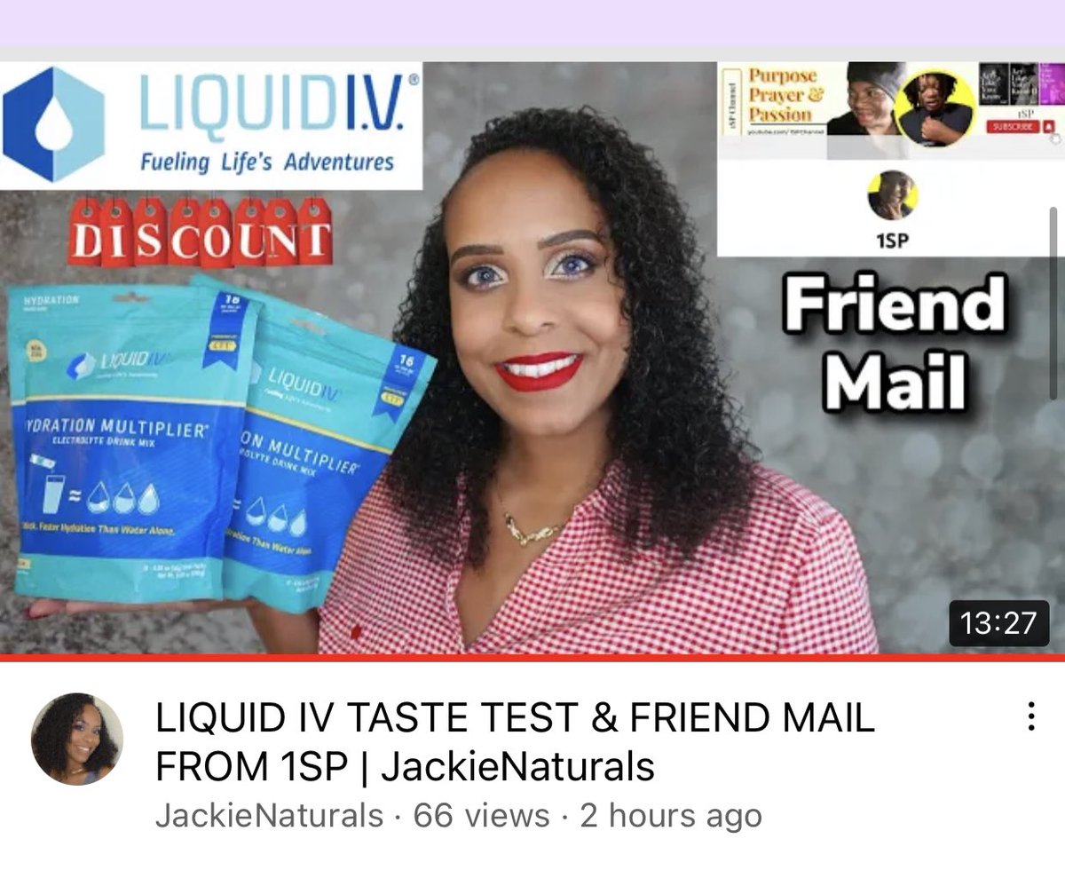 JackieNaturals's tweet image. 🚨NEW VIDEO🚨LIQUID I.V. HYDRATION DRINK MIX REVIEW &amp;amp; TASTE TEST &amp;amp; FRIEND MAIL FROM 1SP IS ON MY CHANNEL NOW!!! @liquidiv @feministic1sp @official1sp 

15% OFF Discount Code: JACKIENATURALS

Watch Now: youtu.be/M2mgfRPv2Lk

#LIVPartner #liquidiv #1SP #hydration #hydrate #water