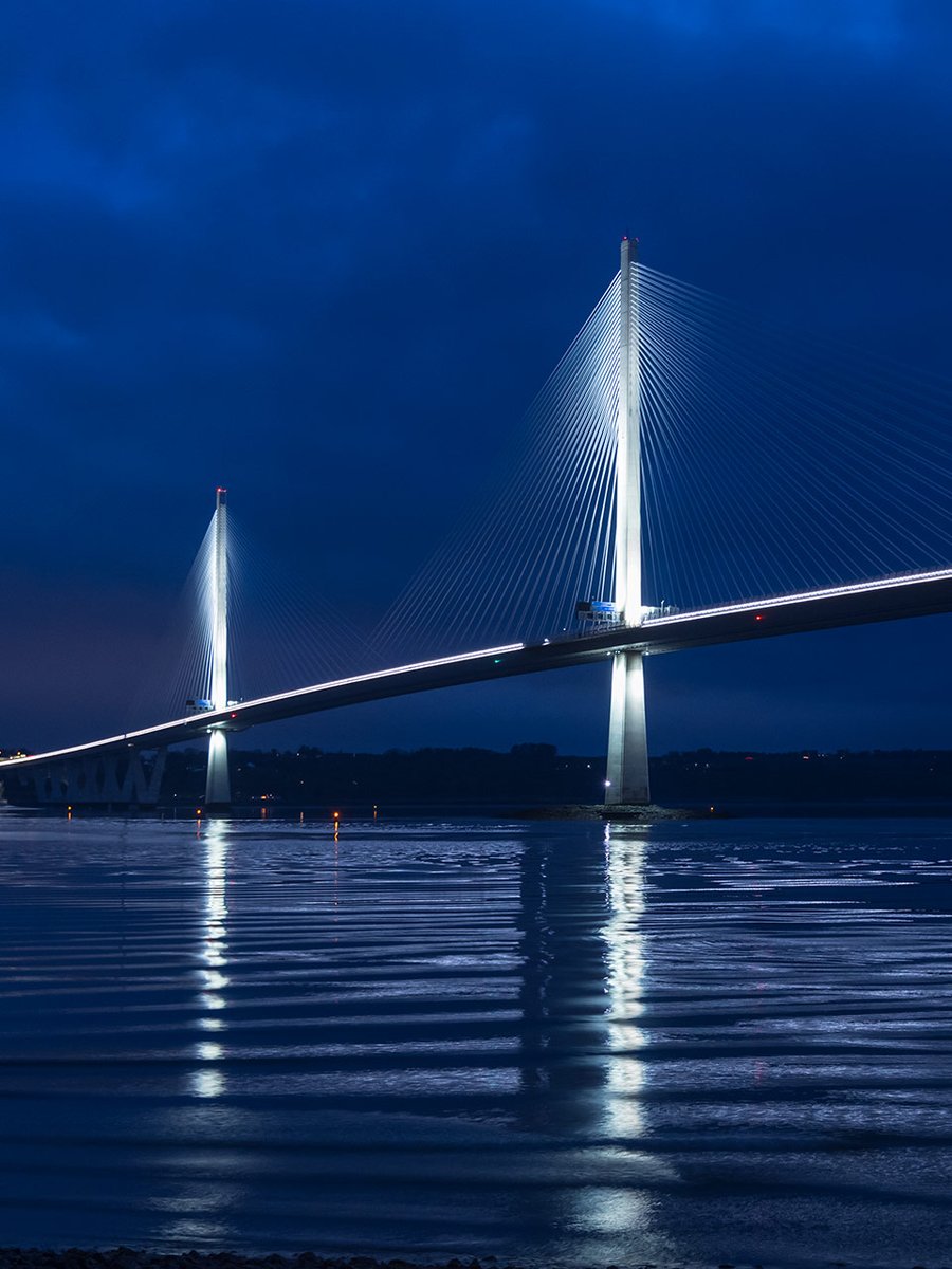 Blue Hour at Queensferry Crossing
#ScotlandisNow #Bridges #Scotland 
<a href="/TheForthBridges/">The Forth Bridges</a>