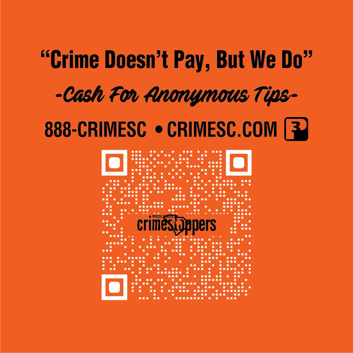 Have info to help #ColumbiaPDSC? Scan the #Crimestoppers QR Code⬇️ to submit your ananymous tip. Updates on case will be posted on this social platform.