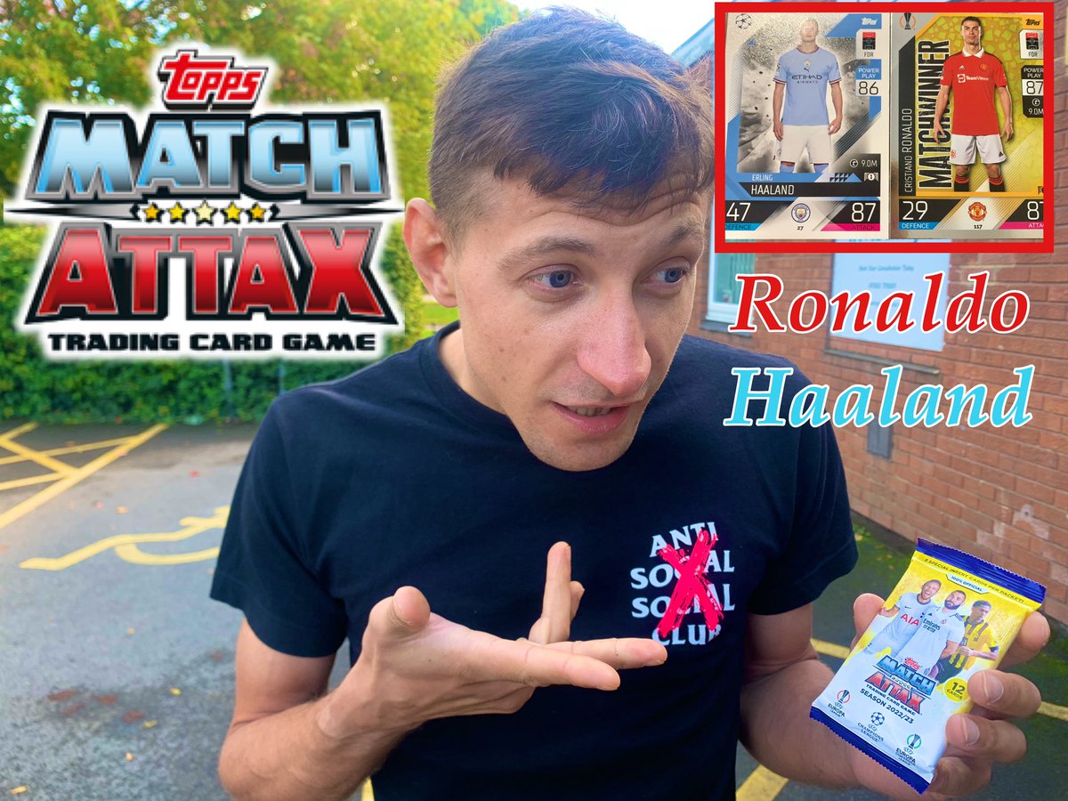 robbieville's tweet photo. https://t.co/c7tcrRTTlk 
Click the link above ⬆️ 
#ManchesterDerby #CristianoRonaldo #erlinghaaland #Topps #NEW #YouTube #YouTuber #youtubechannel #PremierLeague #cards #insane #ChampionsLeague https://t.co/g8J71T5fq6