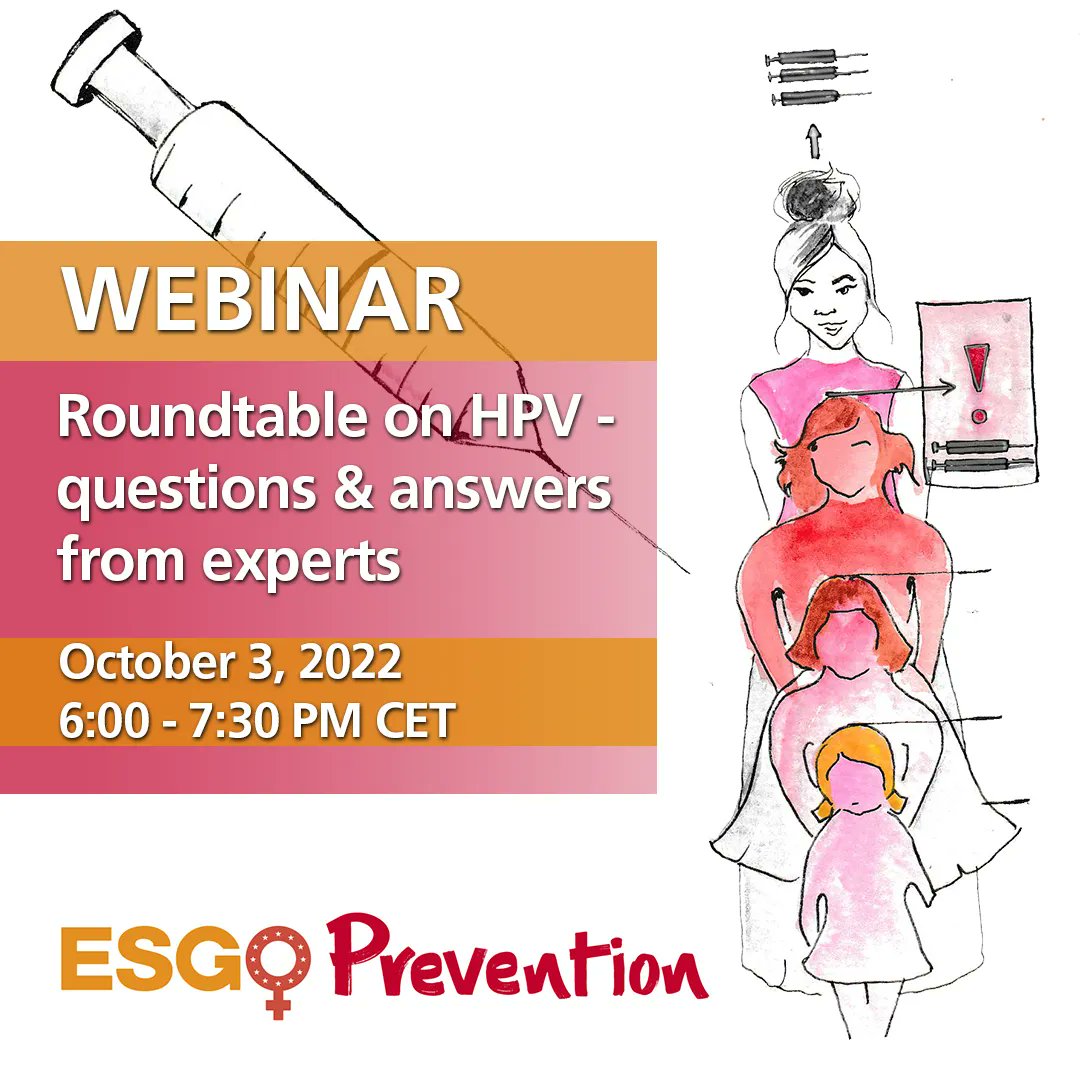 ESGO_society's tweet photo. Reminder! 📌 The HPV roundtable takes place tomorrow. Bring your questions on HPV to the experts!

📆 Oct 3, 18h CET

👉 https://t.co/OgWsPbOoJI

@muratgultekin_ @nadjataumberger @mariakyrgiou1 https://t.co/70QZKvhnxr
