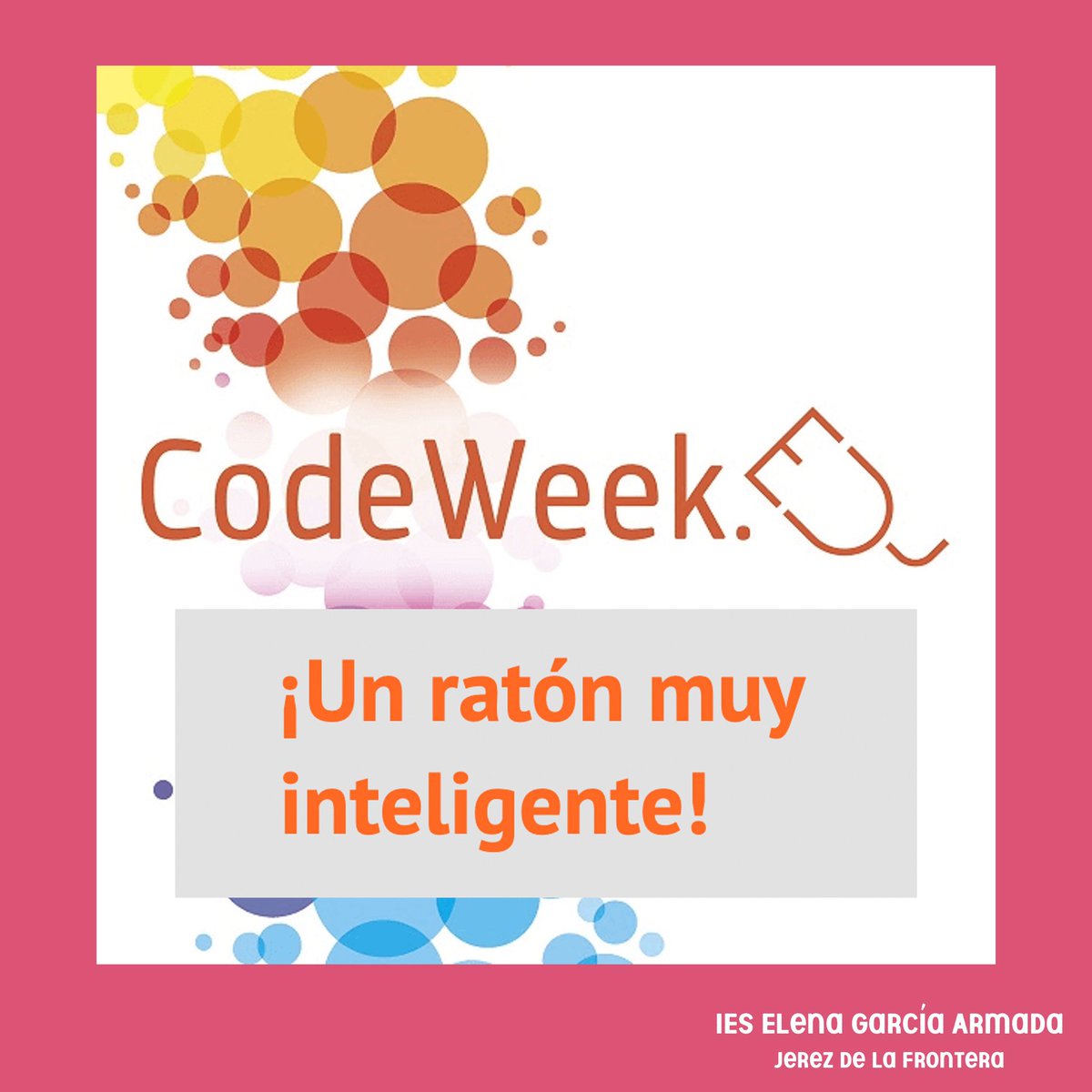 IESElenaGA's tweet photo. La semana de la programación de la Unión Europea celebra su décimo aniversario y el IES Elena García Amada no podía faltar. Ya estamos inscritos!!!! 💻💬💻
#EUcodeweek #programarmola #pensamientocomputacional #STEAM @cepdejerez @educaciongob @educaand #somoselieselenagarciaarmada https://t.co/5DnmdBU3Qv
