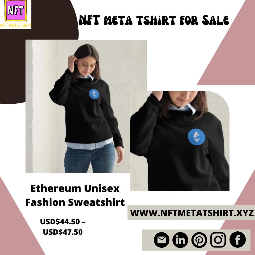 NftMetaTShirts's tweet photo. Ethereum Unisex Fashion Sweatshirt
USD$44.50 – USD$47.50

#sweatshirt #sweatshirts #sweatshirtdress  #sweatshirtseason #sweatshirtbranded #shirt #womensbrand #sweatshirtlove #fashion #trendy #clothingbrand #womenhopping #ladiesfashion #nft #nftfashion 

https://t.co/zXS826cIpU https://t.co/ibZivsw9rx