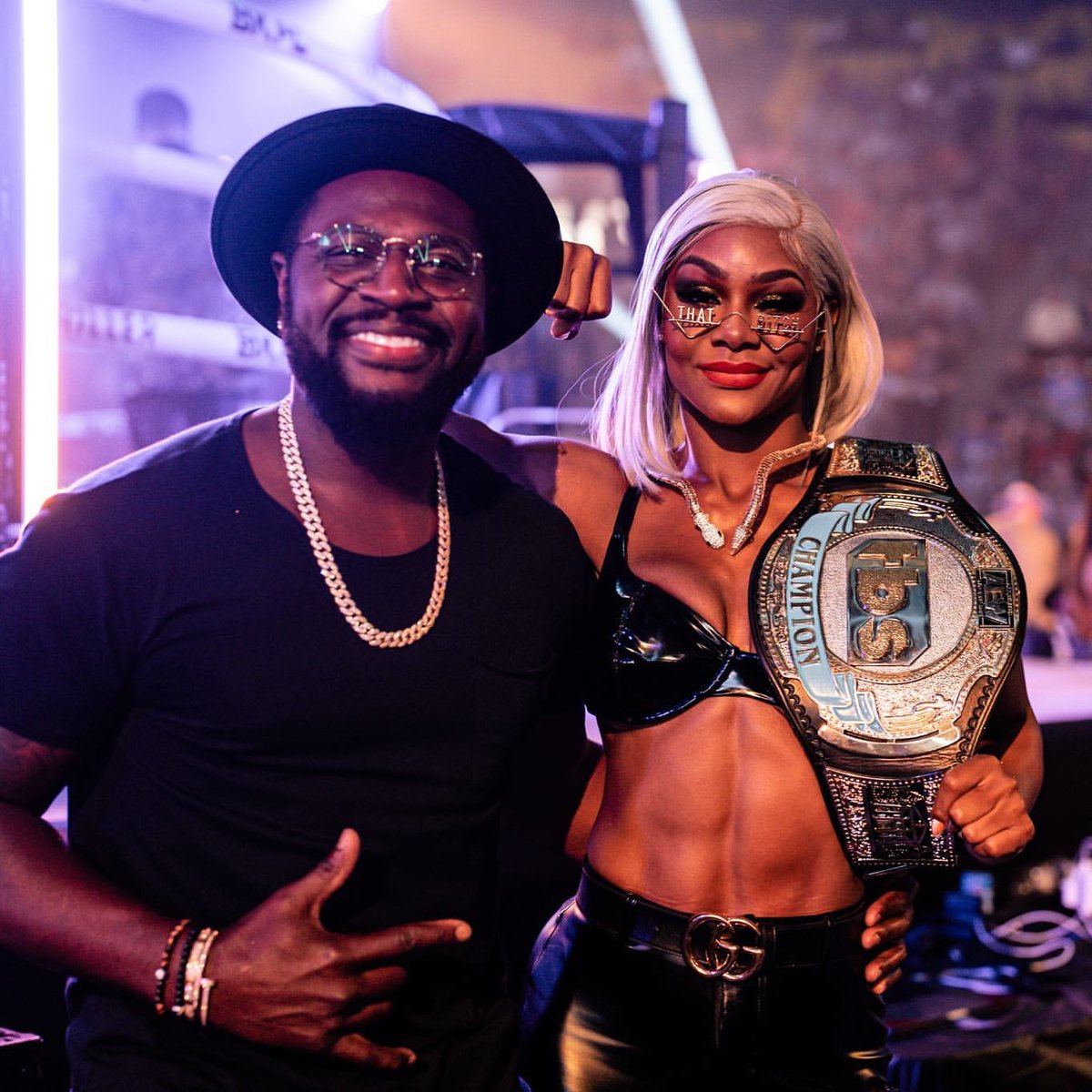 Triller_TV's tweet photo. The stars were out in full force last night at #BKFC30.

Baseball second baseman, @DatDudeBP and the #AEW TBS Champion, @Jade_Cargill.

💪👑⚾ https://t.co/1skLIDaEJT