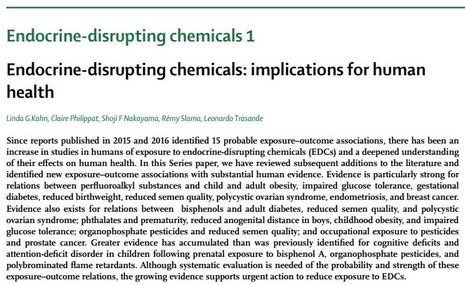 Endocrine-disrupting chemicals: implications for human health thelancet.com/journals/landi… #EDCs 
#FREE to read with registration (also FREE)