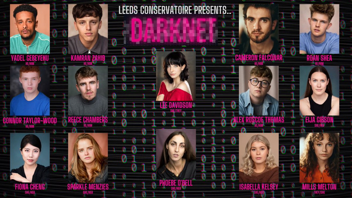 Introducing the incredible cast of Darknet, written by Rose Lewenstein and directed by @yusuf_khamisa ⚡️

Performing the 27th, 28th and 29th of Ocotober at the Chroma Q theatre 🖤

<a href="/LeedsMusicDrama/">Leeds Conservatoire</a> <a href="/LeedsDrama/">Leeds Conservatoire School of Drama</a>