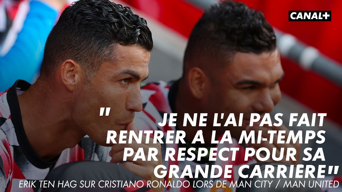 CanalplusFoot's tweet image. L’explication d’Erik Ten Hag sur la non-rentrée de Cristiano Ronaldo face à Manchester City 🗣️