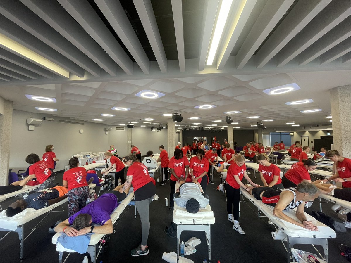 Alastair Thrush (@allythrush78) on Twitter photo Great to have our <a href="/UniKent/">University of Kent</a> Sports Therapy and Rehab student’s supporting <a href="/CwC_UK/">Children with Cancer UK</a> and all their runners taking part in the <a href="/LondonMarathon/">TCS London Marathon</a> today with some well deserved post-race recovery! Great effort to all involved 💪 🏃 #authenticlearningexperiences Great to have our <a href="/UniKent/">University of Kent</a> Sports Therapy and Rehab student’s supporting <a href="/CwC_UK/">Children with Cancer UK</a> and all their runners taking part in the <a href="/LondonMarathon/">TCS London Marathon</a> today with some well deserved post-race recovery! Great effort to all involved 💪 🏃 #authenticlearningexperiences