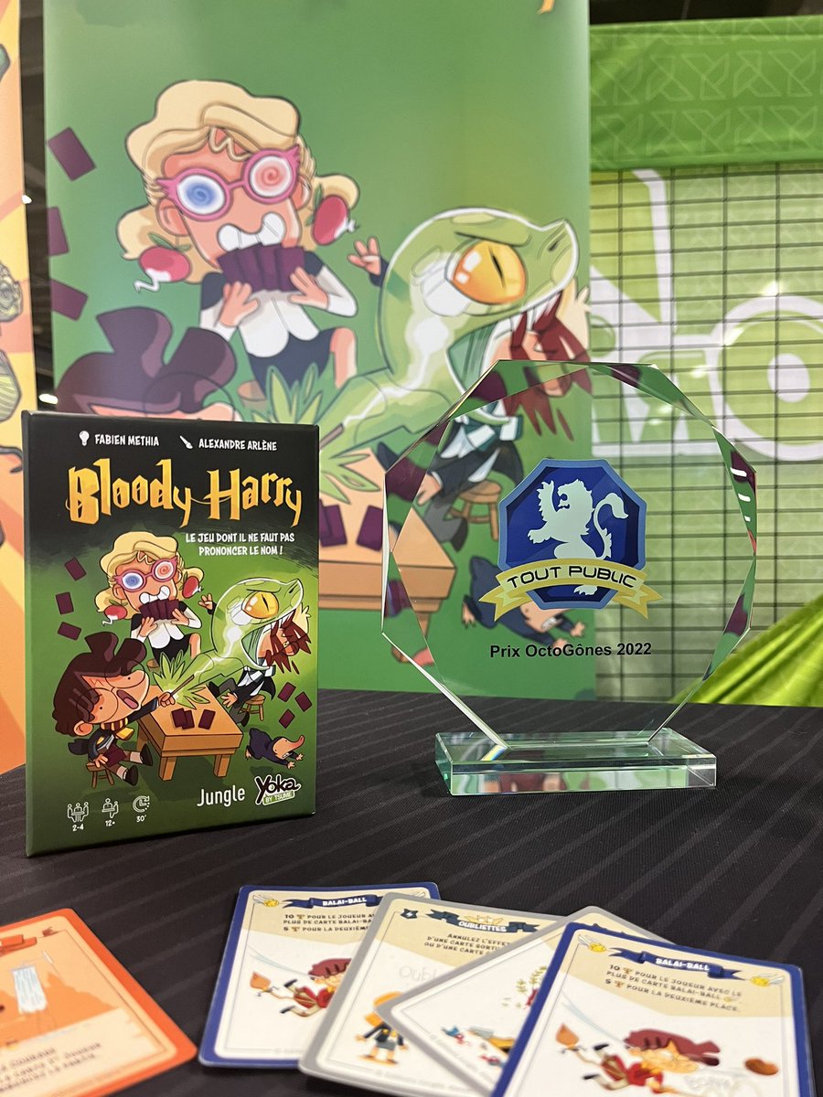 Gros week-end à <a href="/Octogones/">Convention OctoGônes</a> !!
Des tables pleines, des joueurs ravis et cerise sur le gâteau, le prix Octogônes Tout Public pour Bloody Harry !!
Merci à toutes les personnes pour ce moment de partage !!