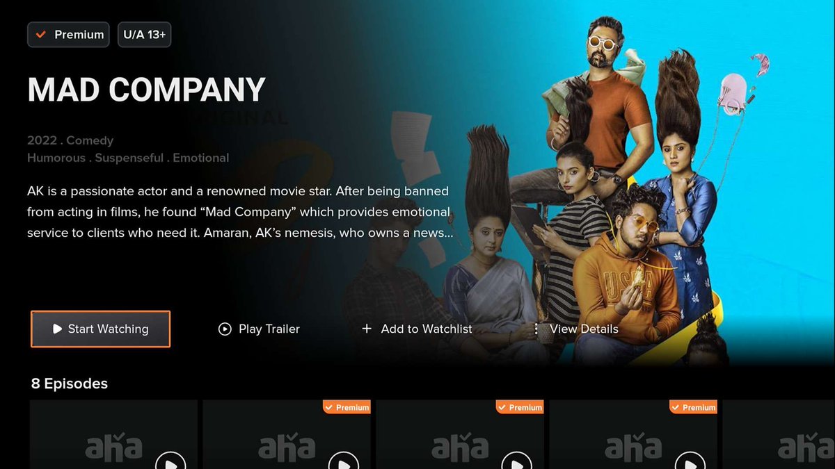 #MadCompanyOnAHA - Gud. Diff fresh concept. Fun &amp; emotional. Interesting &amp; engaging diff genre of episodes. Unpredictable twists &amp; turns. Nice performance by every character. Nanban <a href="/Prasanna_actor/">Prasanna</a> rocked as #AK My most fav is #Pei #Kadhal2Point0 #Ratchagan Congrats &amp; atb team
