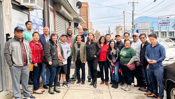 NinaAhmadPHL's tweet photo. #GOTV in S. Philly (10.1.22) with Lt. Gov Dem candidate  @austindavispa @Fiedler4Philly @CMMarkSquilla with our Cambodian American community @Naroen1Love @pseng712 Jenni Nam, Hor Chou &amp; Ward leader 39A, Maureen Brown, Kevin Price &amp; others. #DemocratsDeliver #FiredUpReadyToVote🔥 https://t.co/zV3Bua3vvB