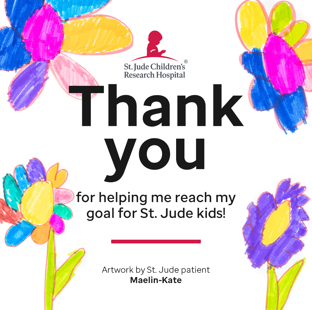 inspiring_lovtx's tweet photo. A majority of St. Jude funding comes from generous donors like you. Thank you for supporting me and St. Jude so they can continue leading the way the world understands, treats and defeats childhood cancer and other life-threatening diseases. #StJudeRunWalk #SignetEmployee https://t.co/wti8D4fMK1