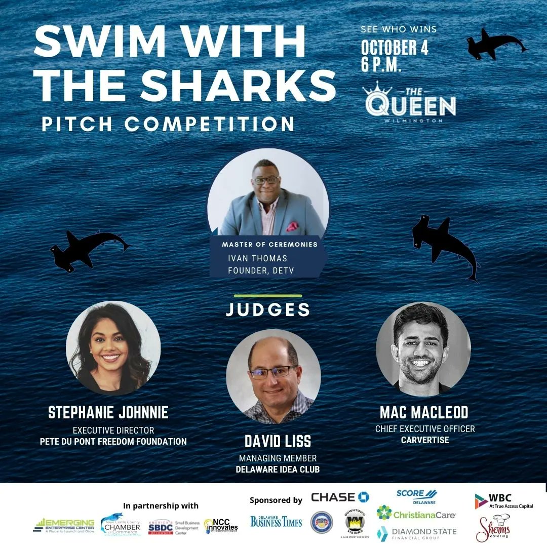 The 10th Annual Swim with the Sharks Pitch Competition is capping off Tuesday's #DESUMMIT2022 at 6pm inside the Queen. You can purchase tickets just to the competition without attending the full day summit for only $20 - buff.ly/3SDG70s