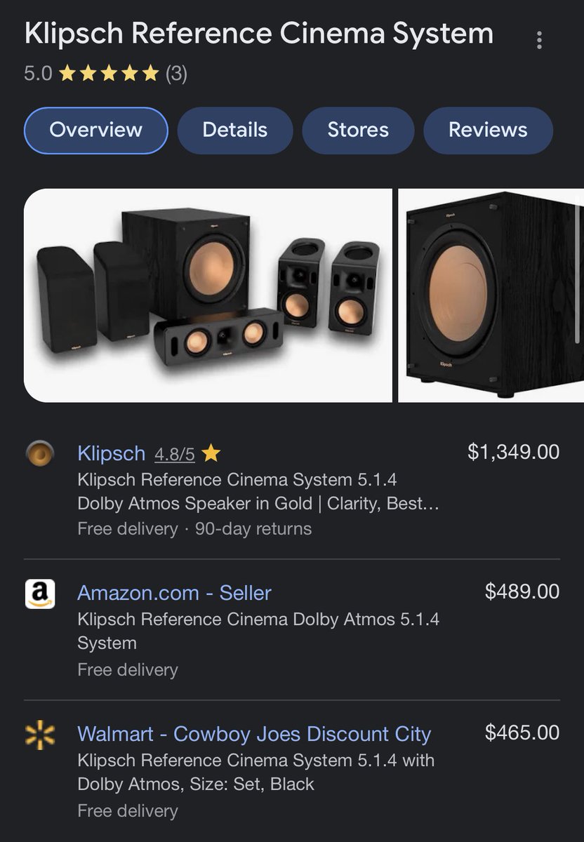 DannyVFilms's tweet photo. I certainly hope this is a big fat pricing error @KlipschAudio https://t.co/i8jiYBYtMp
