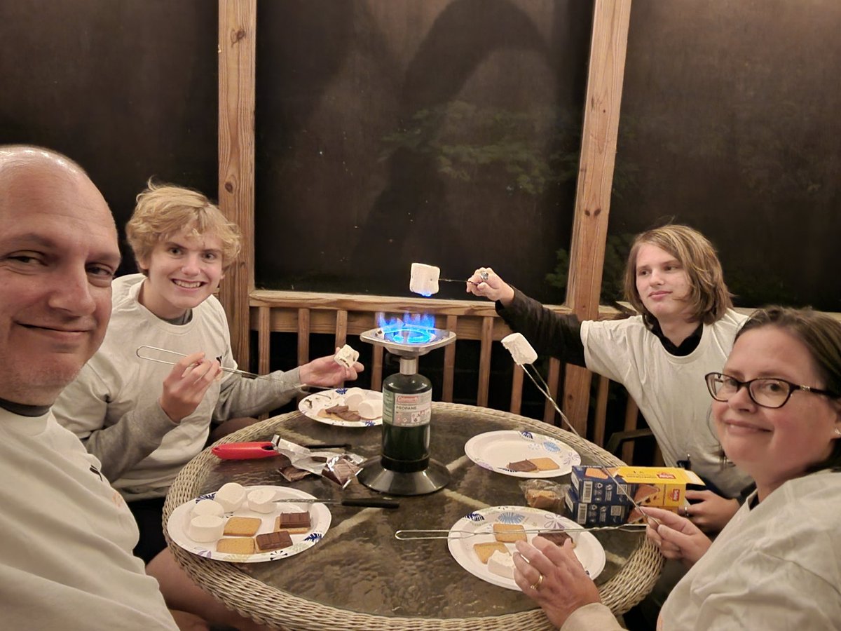 e_mcentee's tweet photo. @y_guides - bummer about Weekend on the Water, but the right call at the time.  Thanks for the shirts!  We made sure to make something of it with board games, and deck s'mores (spotty rain kept us in). https://t.co/40V0wChNsh