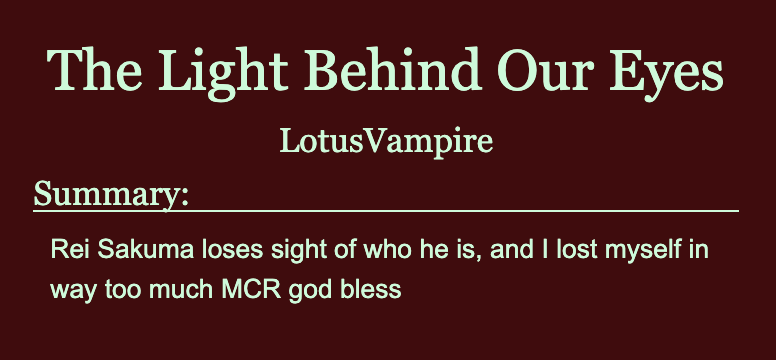 Lotus_Vampire's tweet photo. The Light Behind Our Eyes
Reikei
please like reikei please read lftp and crossroad
https://t.co/zSn7JW7nI6 https://t.co/Zz88HthscN