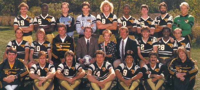 #OnThisDay in 1984 – #ChicagoSting lifted its 2nd #SoccerBowl trophy after defeating hosts #TorontoBlizzard, 3:2, in 2nd game & clinched #NASL Final Series, before 16,842 fans, at #VarsityStadium.  Pato Margetic scored twice for Chicago.