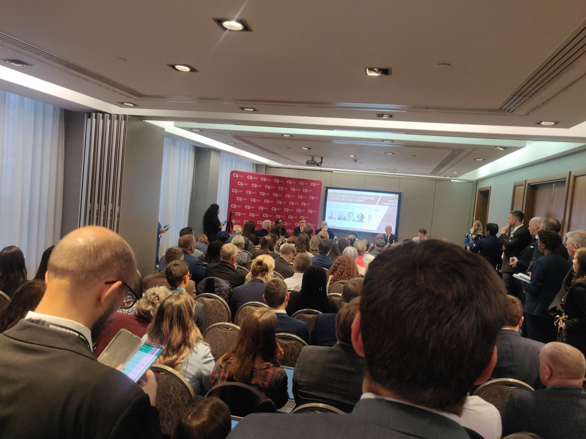 WilcockAlice's tweet photo. Standing room only @csjthinktank talking about the "ghost children" of lockdown. 

Massively important conversation about the impact of school shutdowns on the life chances of children. https://t.co/2LvBSl7dML