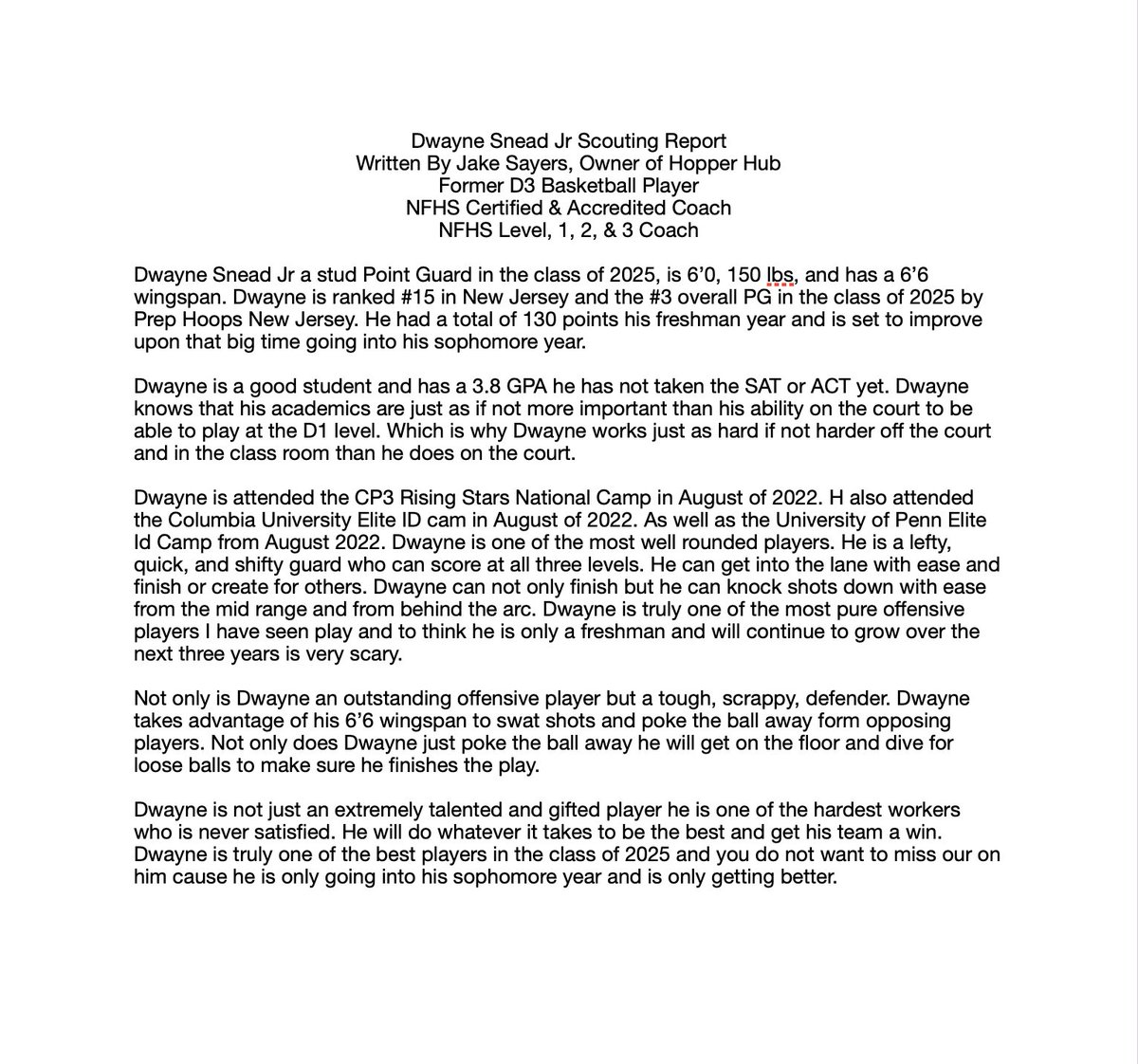 @djballornothin Scouting Report. There is no scouting report that can fully express how good this kid is. He is only a freshman and only getting better. <a href="/CoachCFP/">Chan Fraser-Pauls</a> <a href="/TPSBasketball/">Pennington Boys Basketball</a> <a href="/NYRhoops/">Renaissance Hoops</a> <a href="/JakeSayers2/">Jake Sayers</a> <a href="/CoachBrooks4/">Coach Brooks</a> @UOrangemen <a href="/LIBasketball23/">LI Sports Fanatic 🏈🏀⚾️</a> #hooperhub #ignite #gomvb #pointguard