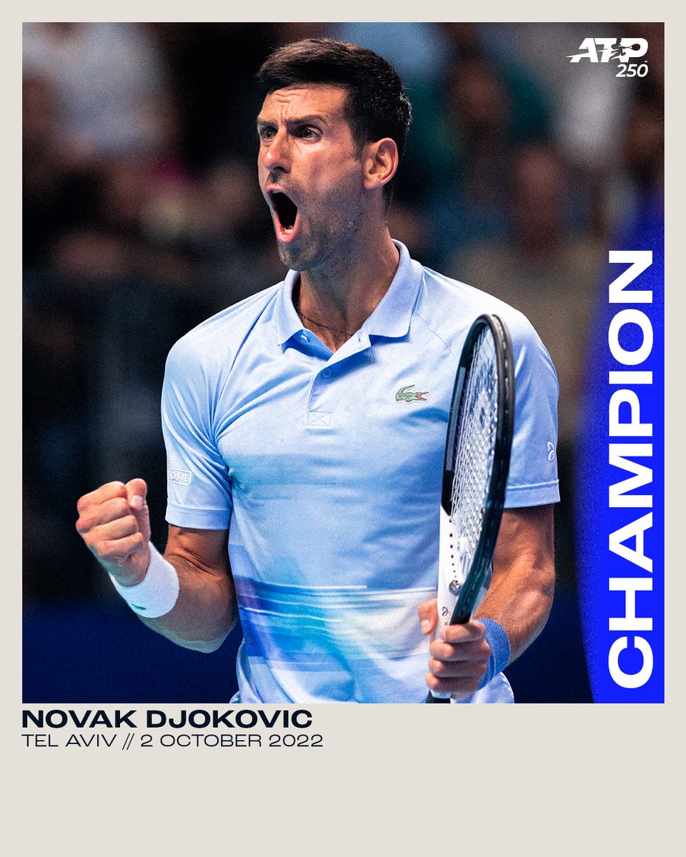 89th TOUR LEVEL TITLE @DjokerNole defeats Marin Cilic 6-3, 6-4 to win his first title on a hard court in 2022 in Tel Aviv 🔥 @telavivopen | #TelAvivOpen