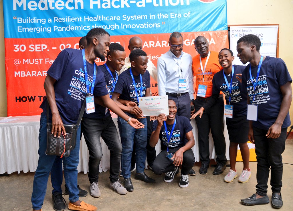CamtechUganda's tweet photo. AND the winner for the 8TH CAMTech Uganda MedTech Hack-a-thon is 📢🔊 TEAM "SUKALI CARE."💃🏄🏂🎻🎺🎷

Felicitations are in order as team walks away with UGX 3.5M prize money. 

#HealthCareHack2022 https://t.co/96DlMeYmOw
