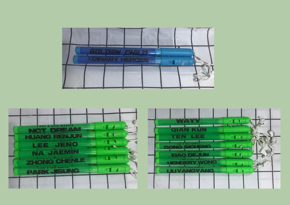 I-POP U MANILA PENLIGHTS + other MDs
💴99ea + lsf
WAYV
NCT DREAM
GOLDEN CHILD
XDINARY HEROES
available all members

🔗:tinyurl.com/2yyntfhv
💳 Gcash
🚚Tiktok shop c/o, SCO, meet up
DOP: Oct 17, 2022
HELP RT wts lfb ph #ipopumnl22