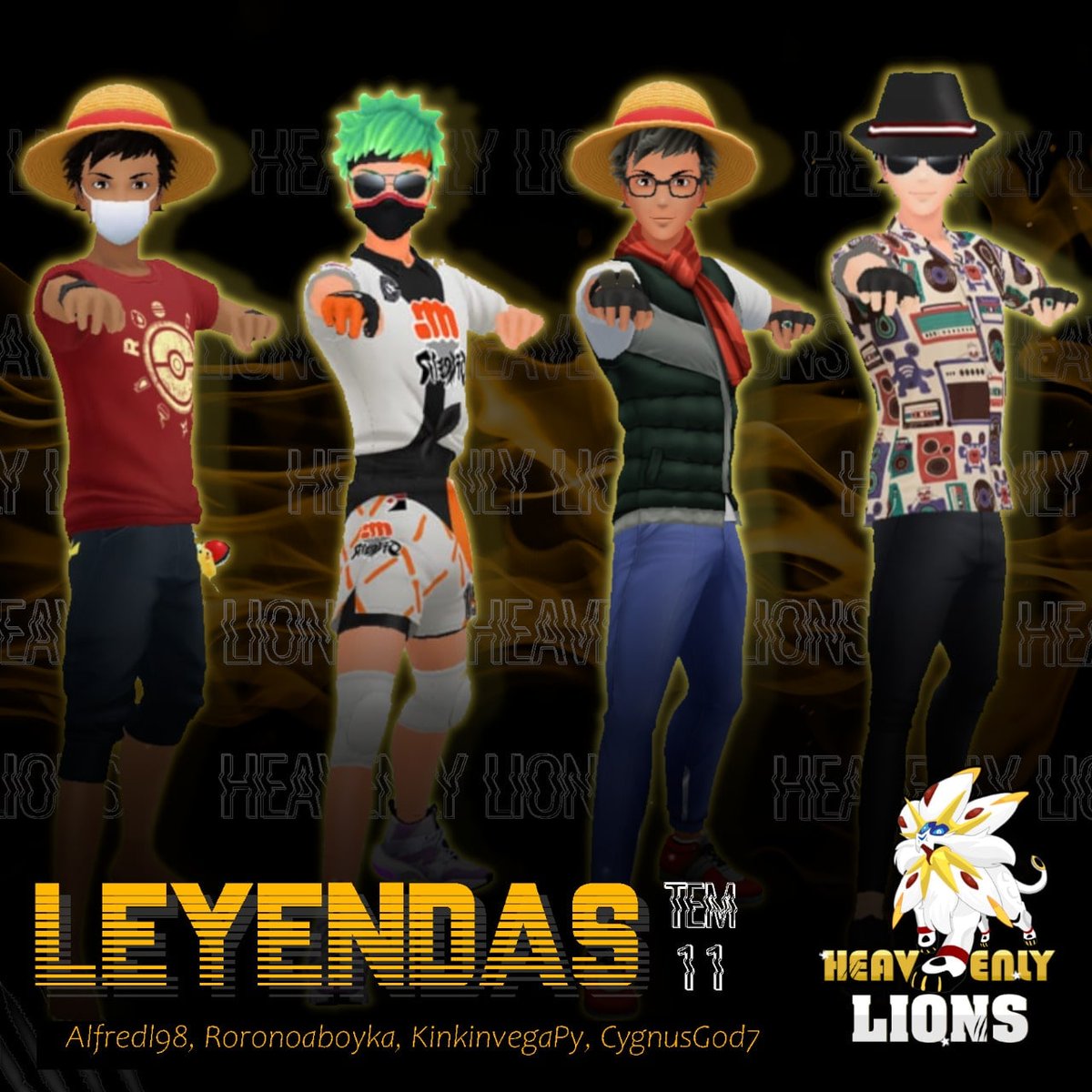 Heavenly_Lions's tweet photo. Temporada 11 GBL Leyendas ✨
Los heraldos del sol que alcanzaron el rango máximo en la temporada pasada 🦁
🏆 Heavenly Lions Leyendas
📸 Imágen exclusiva realizada por #ELBAMA5
#PokémonGo #eSports #Team #Competitivo #HeavenlyLions #GoBattleLeague #Temporada11 #RangoLeyenda https://t.co/f70lo8HDgt