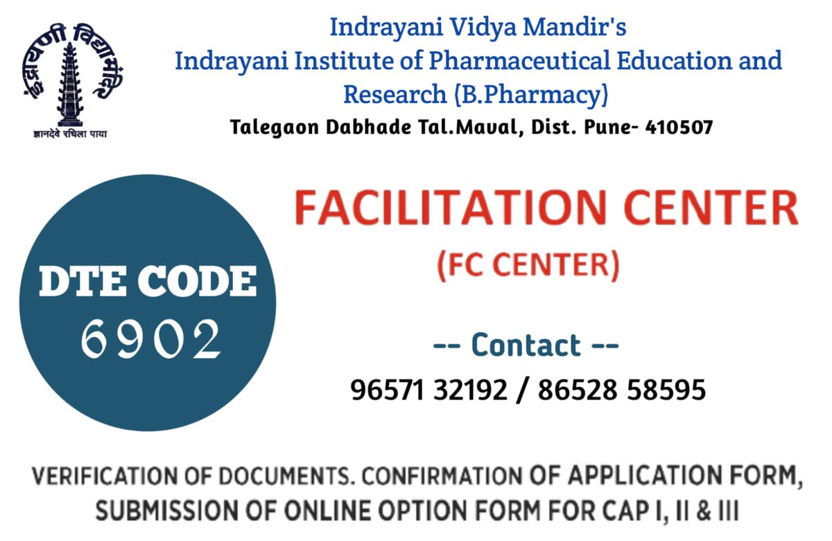 iiper_bpharm's tweet photo. Admission open for B Pharmacy @Indrayani Institute of Pharmaceutical Education and Research, Talegaon Dabhade Pune @iiper_bpharm
#pharmacy 
#education 
#iiperbpharm https://t.co/YO27wX0CXz
