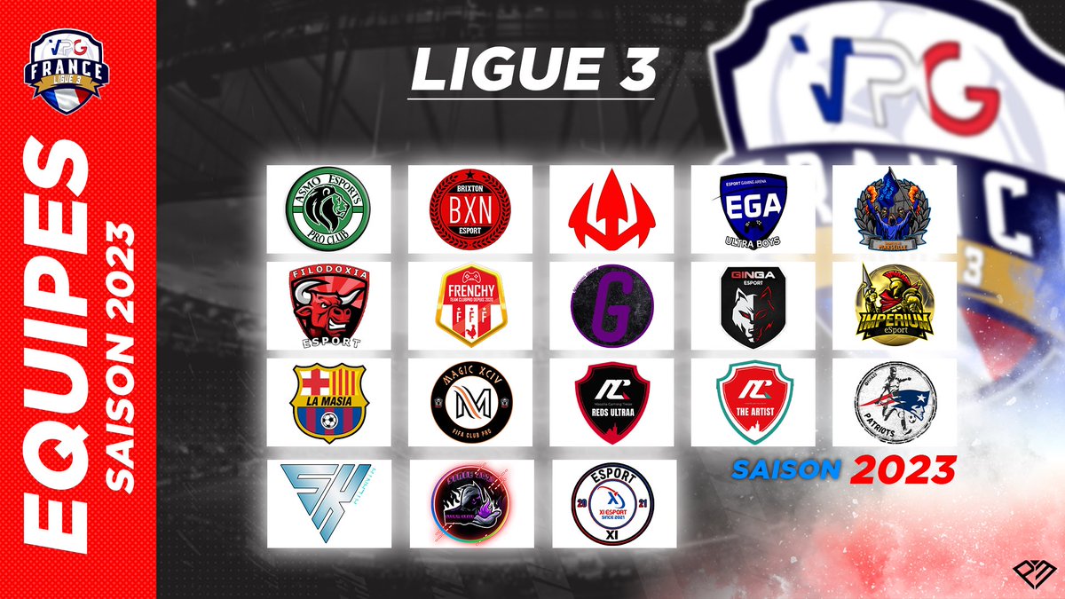 La saison débute dans quelques jours 😍

L'occasion parfaite de vous présenter nos 3 LIGUES PS4 😏

Commençons par la Ligue 3 😉

De belle équipes répondent présent pour ce début de FIFA 23 🔥

Qui finira champion ? 🏆
Qui accédera à la Ligue 2 en fin de saison ?

A vos pronos 😊