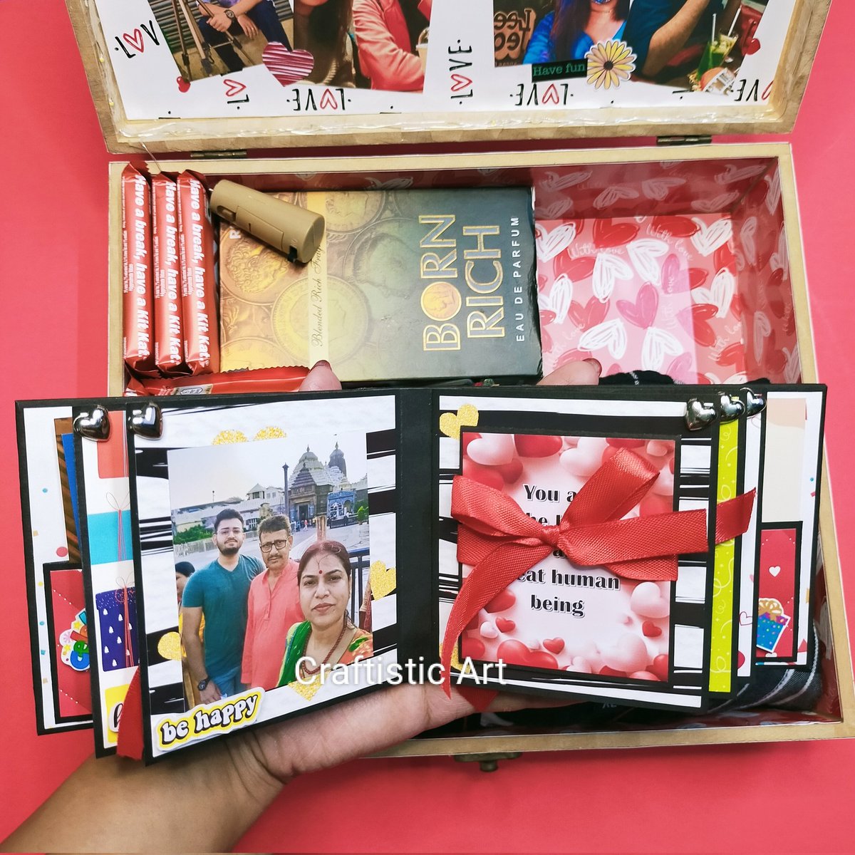 craftisticart's tweet image. MDF Birthday Hamper Box. Holds 30-35 photo's. This one is birthday and love theme based for someone's boyfriend. Box size- 12"/12". Customisation available. DM us for order. Order before 30 days. Video Link: youtu.be/ZPLgMT9n170
#CraftisticArt #mdfbox #hamperbox #giftbox #mdf