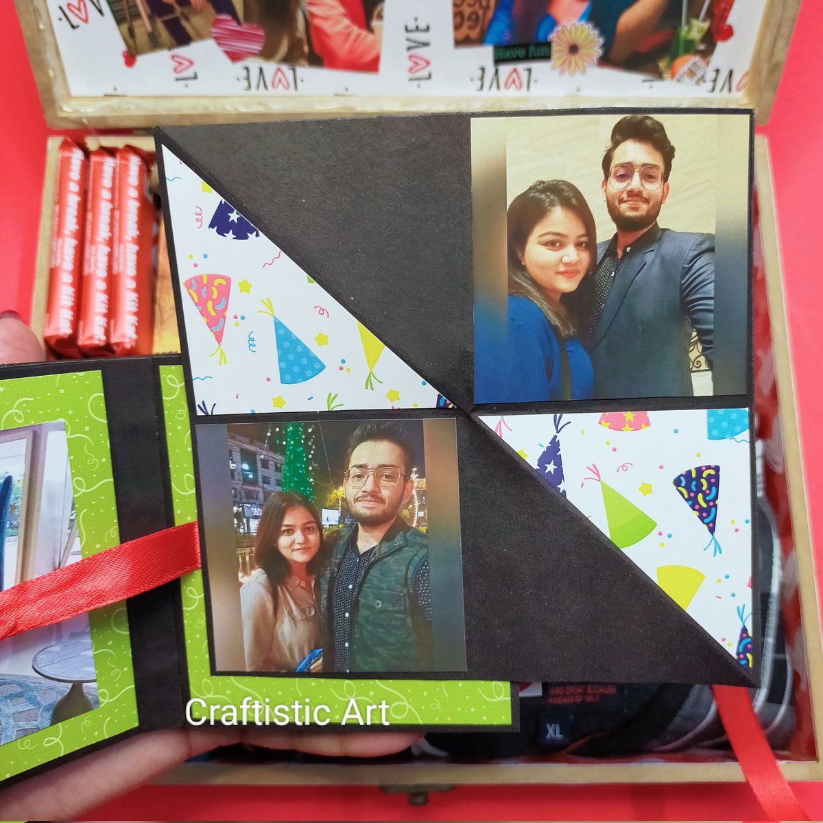 craftisticart's tweet image. MDF Birthday Hamper Box. Holds 30-35 photo's. This one is birthday and love theme based for someone's boyfriend. Box size- 12"/12". Customisation available. DM us for order. Order before 30 days. Video Link: youtu.be/ZPLgMT9n170
#CraftisticArt #mdfbox #hamperbox #giftbox #mdf