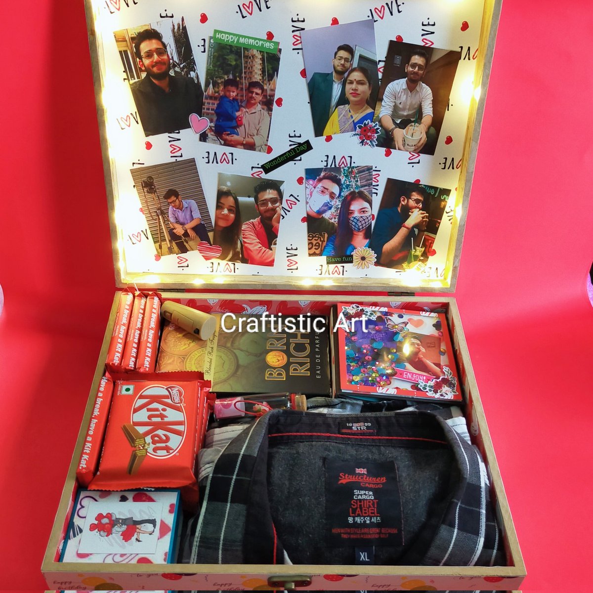 craftisticart's tweet image. MDF Birthday Hamper Box. Holds 30-35 photo's. This one is birthday and love theme based for someone's boyfriend. Box size- 12"/12". Customisation available. DM us for order. Order before 30 days. Video Link: youtu.be/ZPLgMT9n170
#CraftisticArt #mdfbox #hamperbox #giftbox #mdf